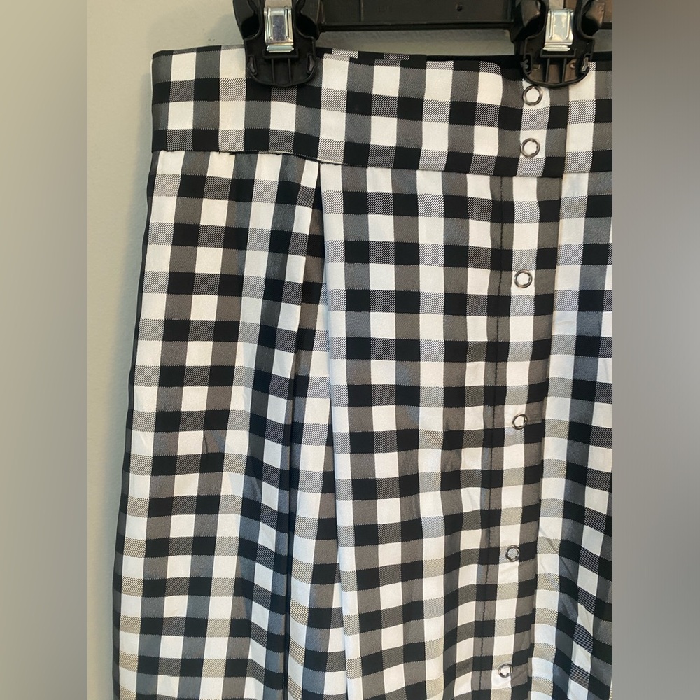 Eliza J Black and White Gingham Pleated Maxi Skirt - Picture 2 of 8
